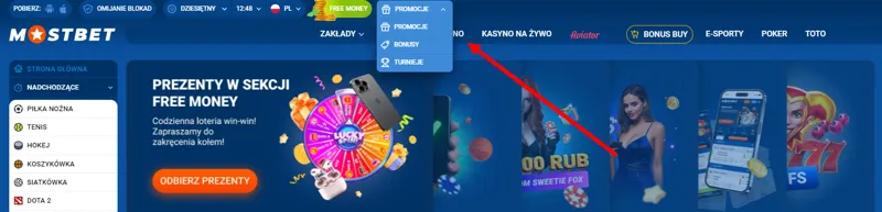 Kody promocyjne i promocje od bukmachera MostBet